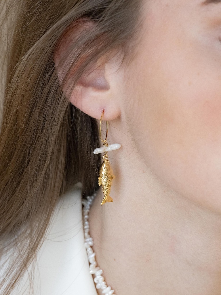 WATZU - BOUCLES D'OREILLES | Gold Pearl