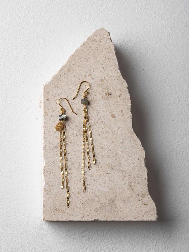 CLARIS - BOUCLES D'OREILLES | Gold Grey