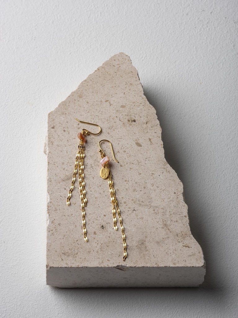 CLARIS - BOUCLES D'OREILLES | Gold Pink