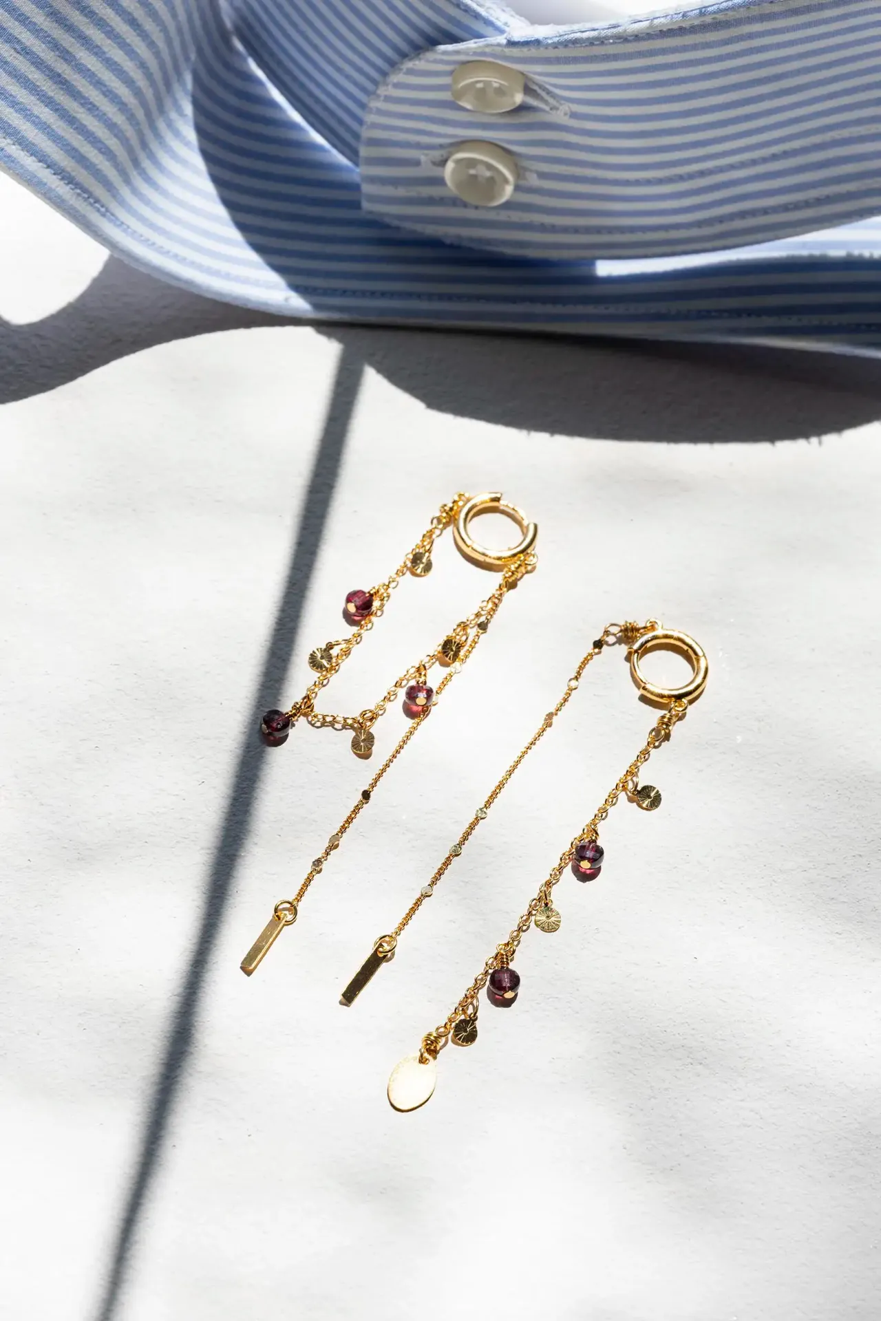 [242.KENZA-E-GBU] KENZA - BOUCLES D'OREILLES | Gold Bordeaux