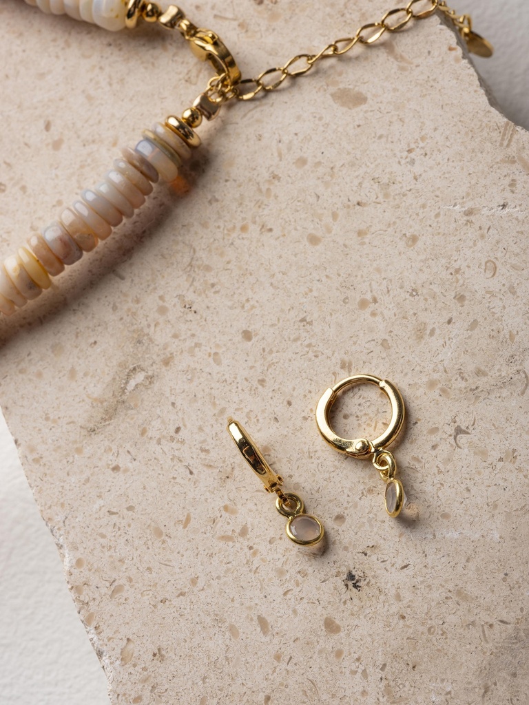 MOLY - BOUCLES D'OREILLES | Gold White