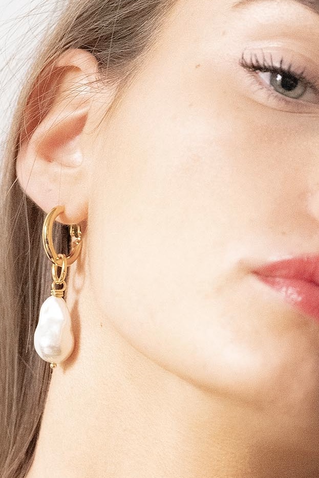 [242.MONACO-E-GPE] MONACO - BOUCLES D'OREILLES | Gold Pearl