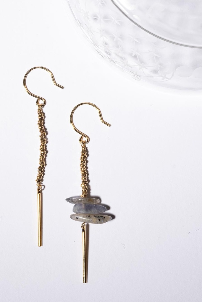 [242.OLIVIO/L-E-GREY] OLIVIO - EARRINGS | Gold Grey