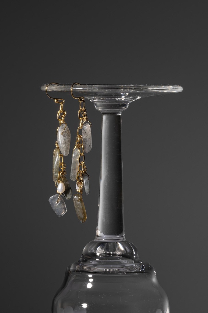 OLIVIO - BOUCLES D'OREILLES | Gold Grey
