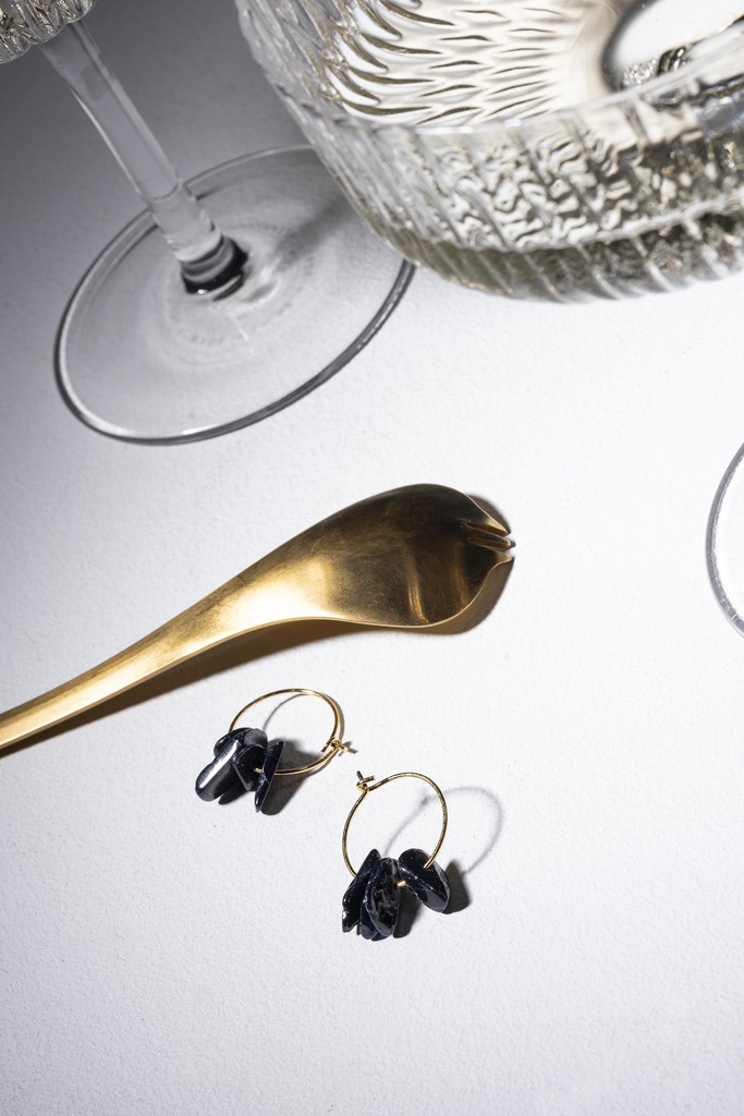 OLIVIO - BOUCLES D'OREILLES | Gold Blue Saphire