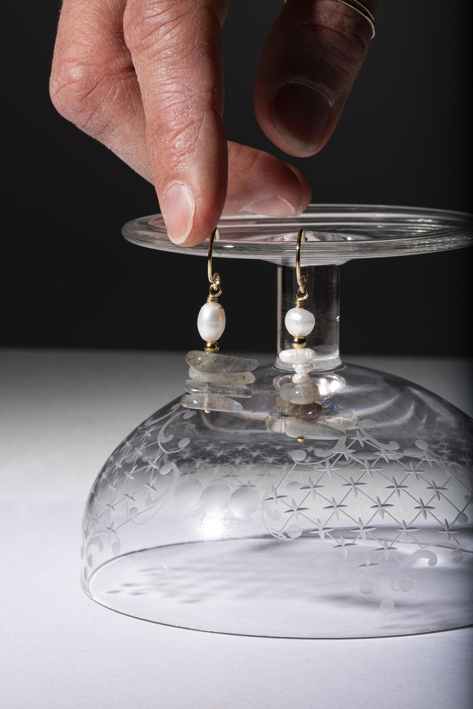 [242.OLIVIO-E-GREY] OLIVIO - EARRINGS | Gold Grey