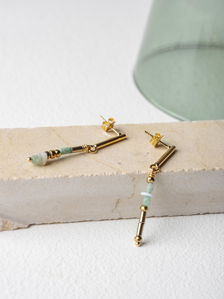WILD - BOUCLES D'OREILLES | Gold Turquoise
