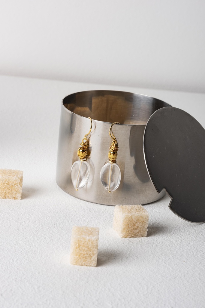 [251.DROP-E-GW] DROP - BOUCLES D'OREILLES | Gold White