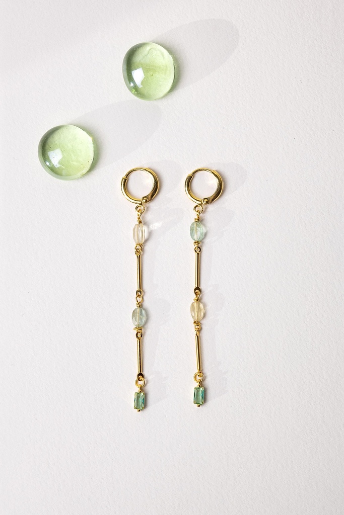 FITI - BOUCLES D'OREILLES | Gold Blue Green