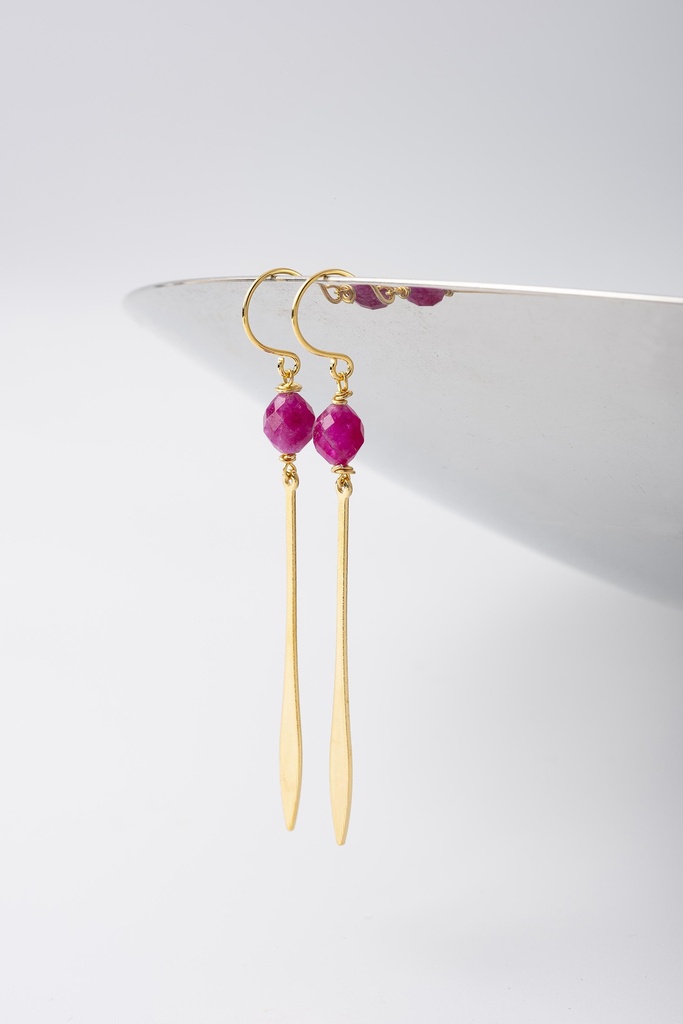 KAYAK - OORBELLEN | Gold Fuchsia