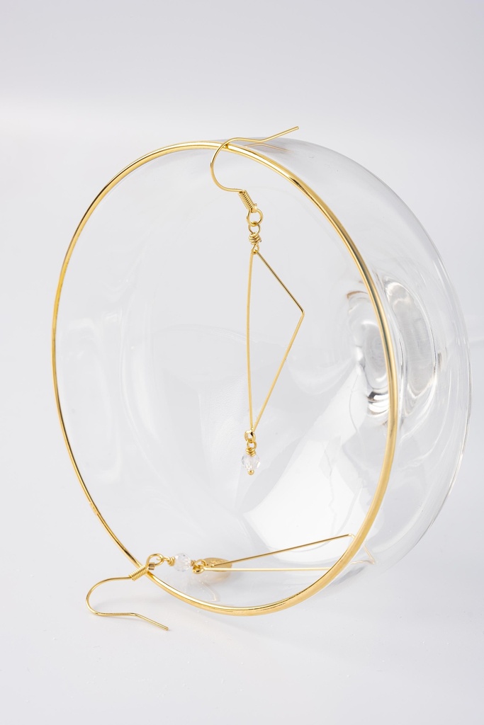 [251.MEI-GCR] MEI - BOUCLES D'OREILLES | Gold Cristal