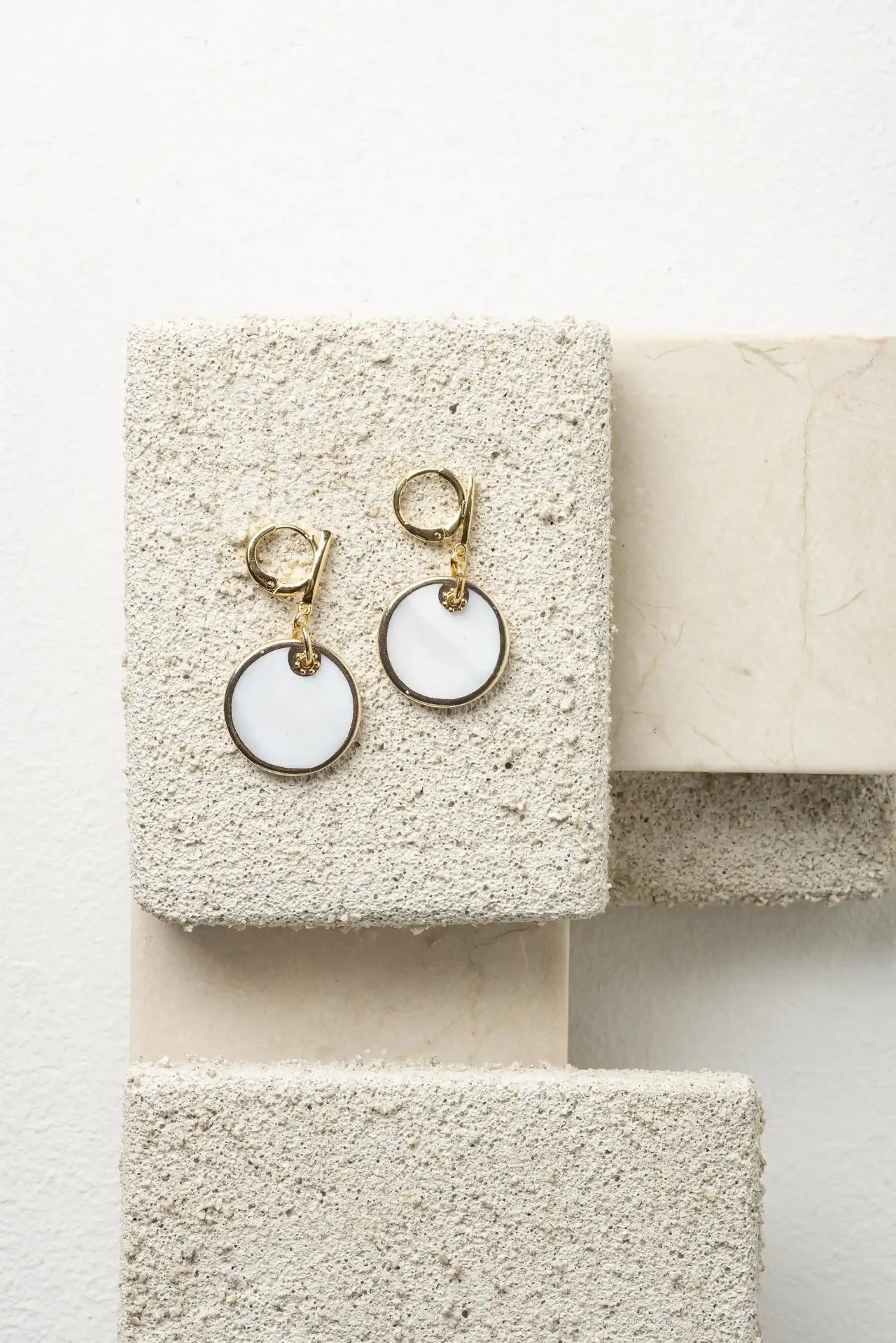 OHIO - BOUCLES D'OREILLES | Gold white