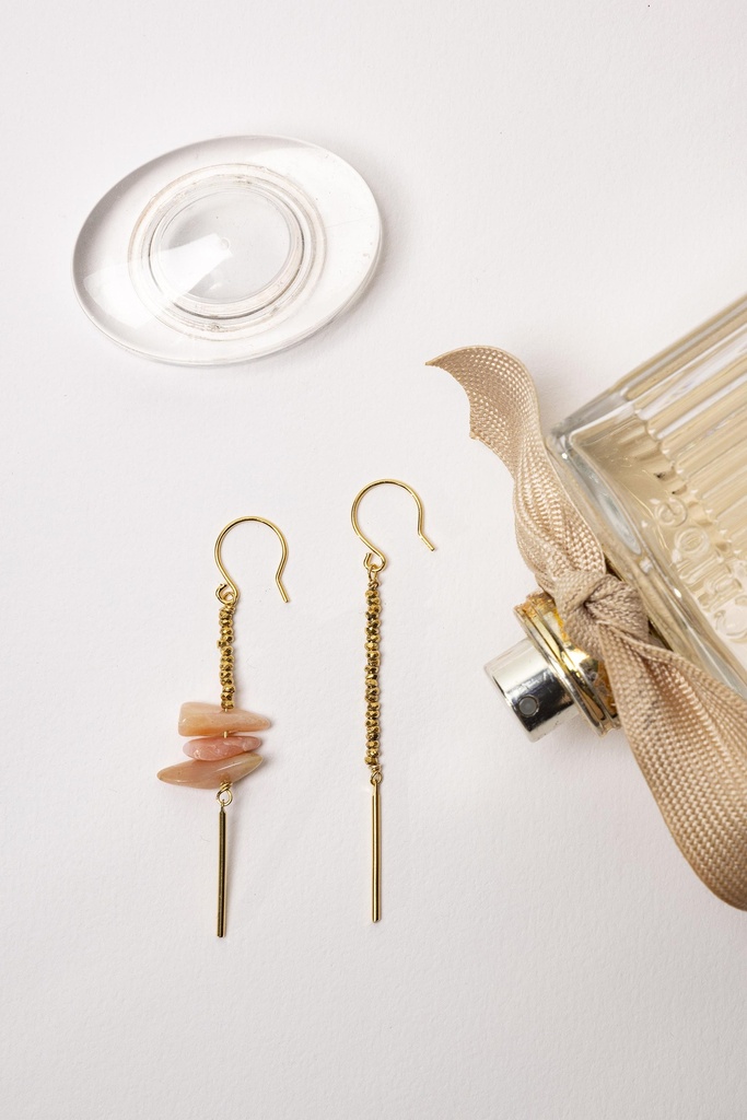 [251.OLIVIO/L-E-GP] OLIVIO - BOUCLES D'OREILLES | Gold Pink