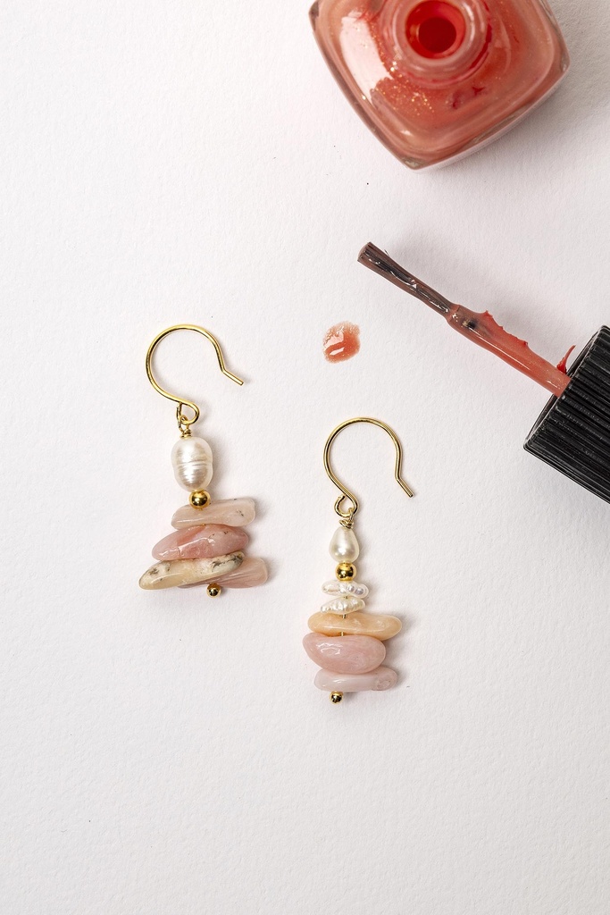 [251.OLIVIO-E-GP] OLIVIO - BOUCLES D'OREILLES | Gold Pink