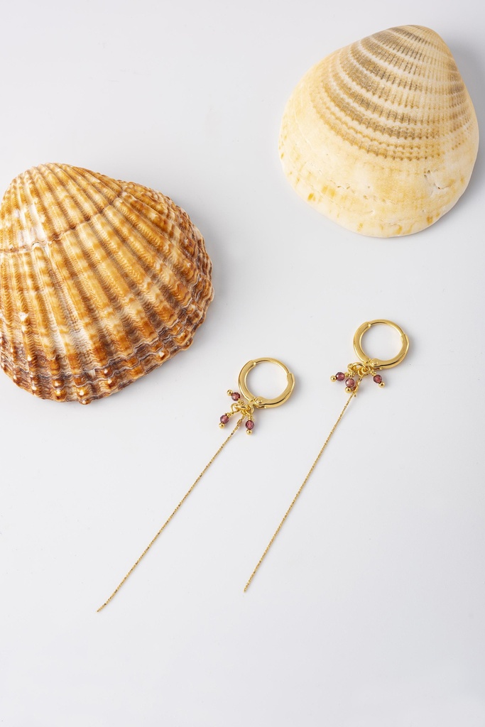 TEMPO - BOUCLES D'OREILLES | Gold Burgundy