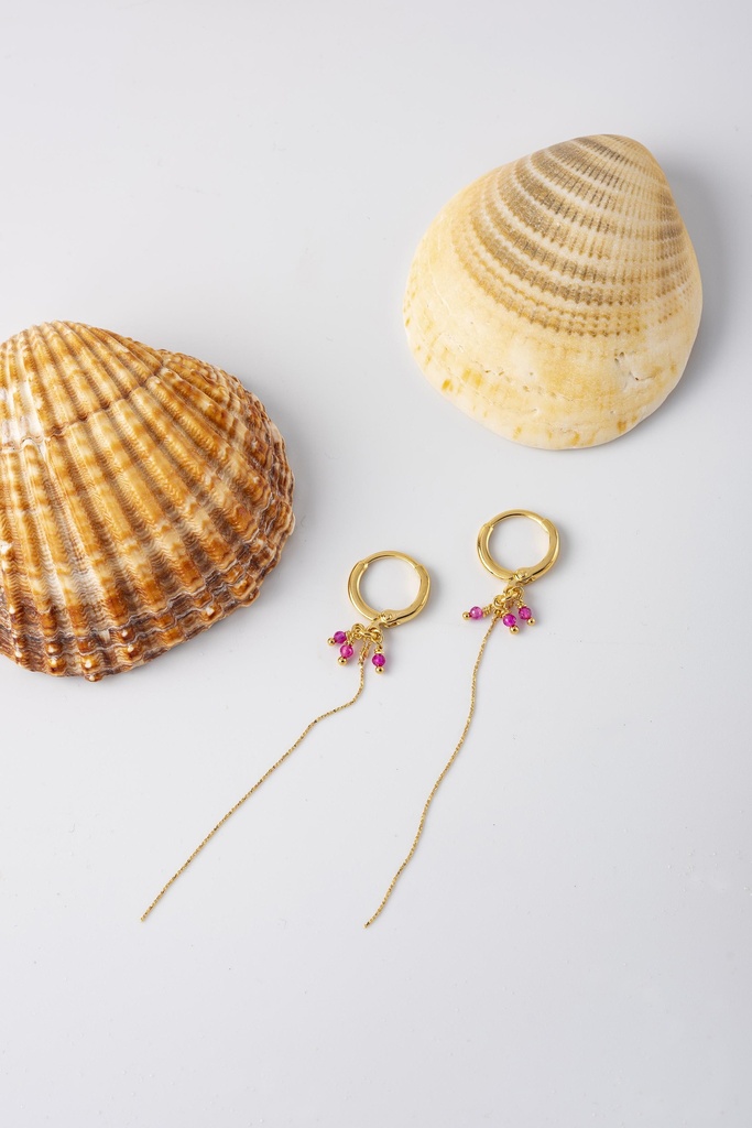 [251.TEMPO-ES-GF] TEMPO - OORBELLEN | Gold Fuchsia