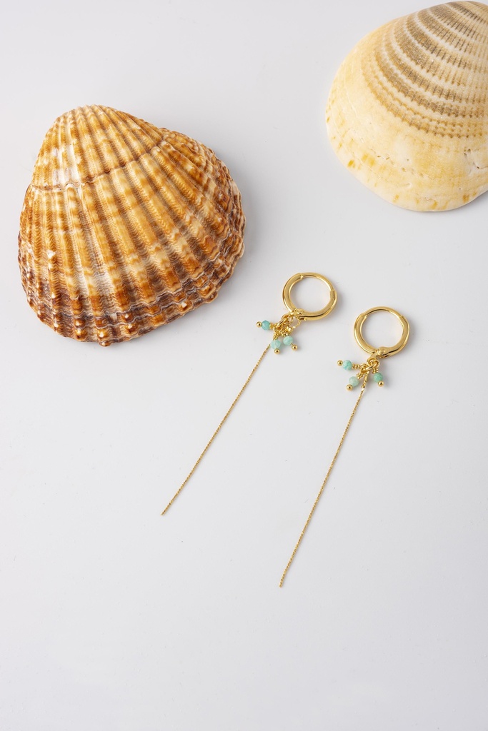 [251.TEMPO-ES-GT] TEMPO - EARRINGS | Gold Turquoise