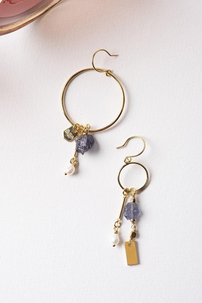 UMA - BOUCLES D'OREILLES | Gold Blue