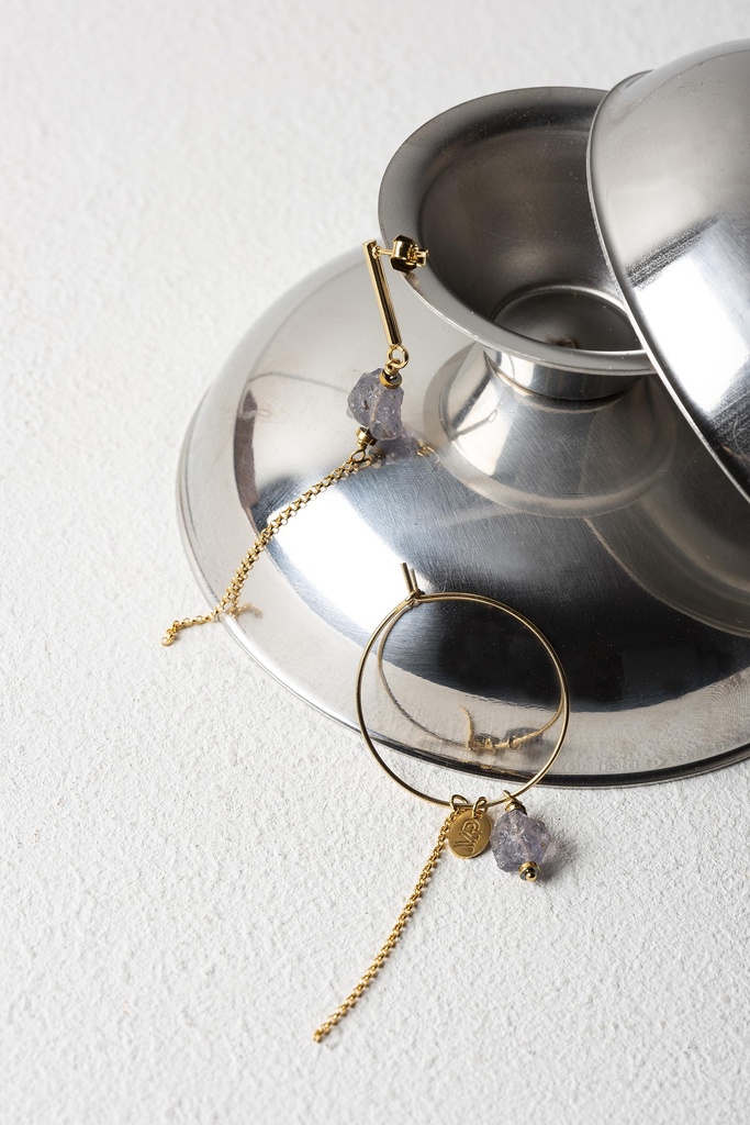 [251.VIPY-E-GJ] VIPY - EARRINGS | Gold Blue