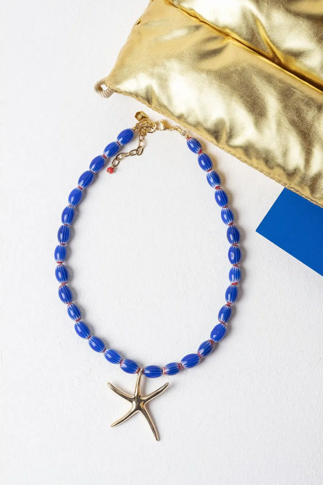 [252.ASTER-N-GBL] ASTER - NECKLACE | Gold Blue