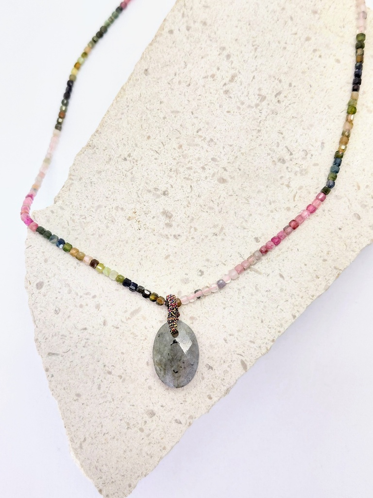 [252.CLYDE/L-N-GTM] CLYDE - NECKLACE | Gold Tourmaline