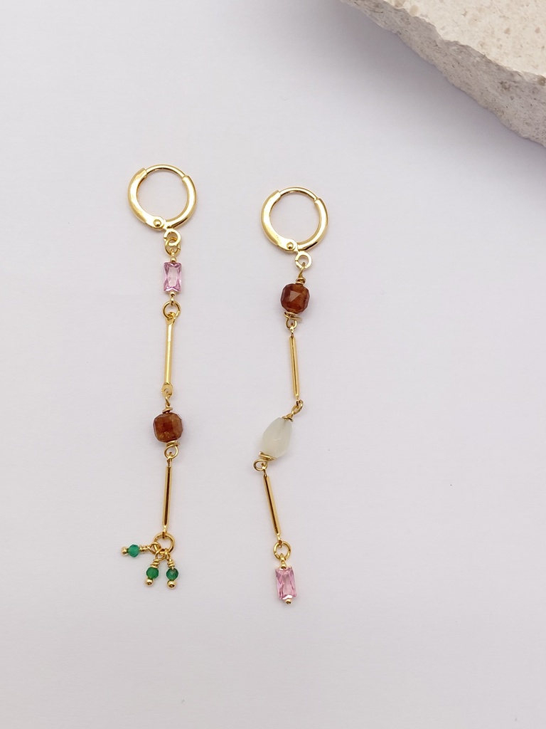 [252.FITI25-E3-GP] FITI - BOUCLES D'OREILLES | Gold Pink