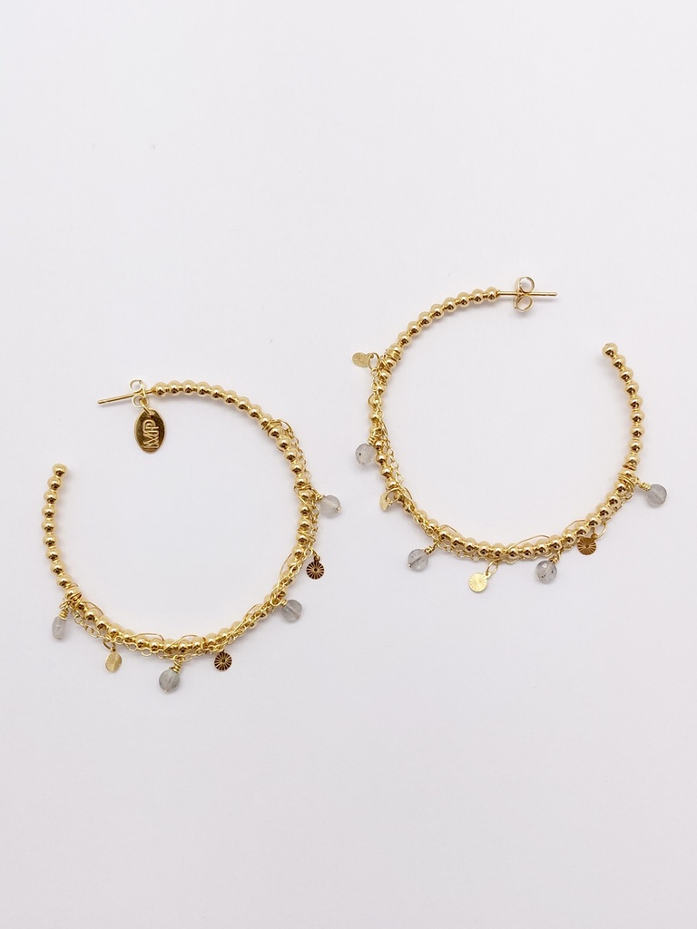 [252.LOREN/C-E-GLA] LOREN - EARRINGS | Gold Grey