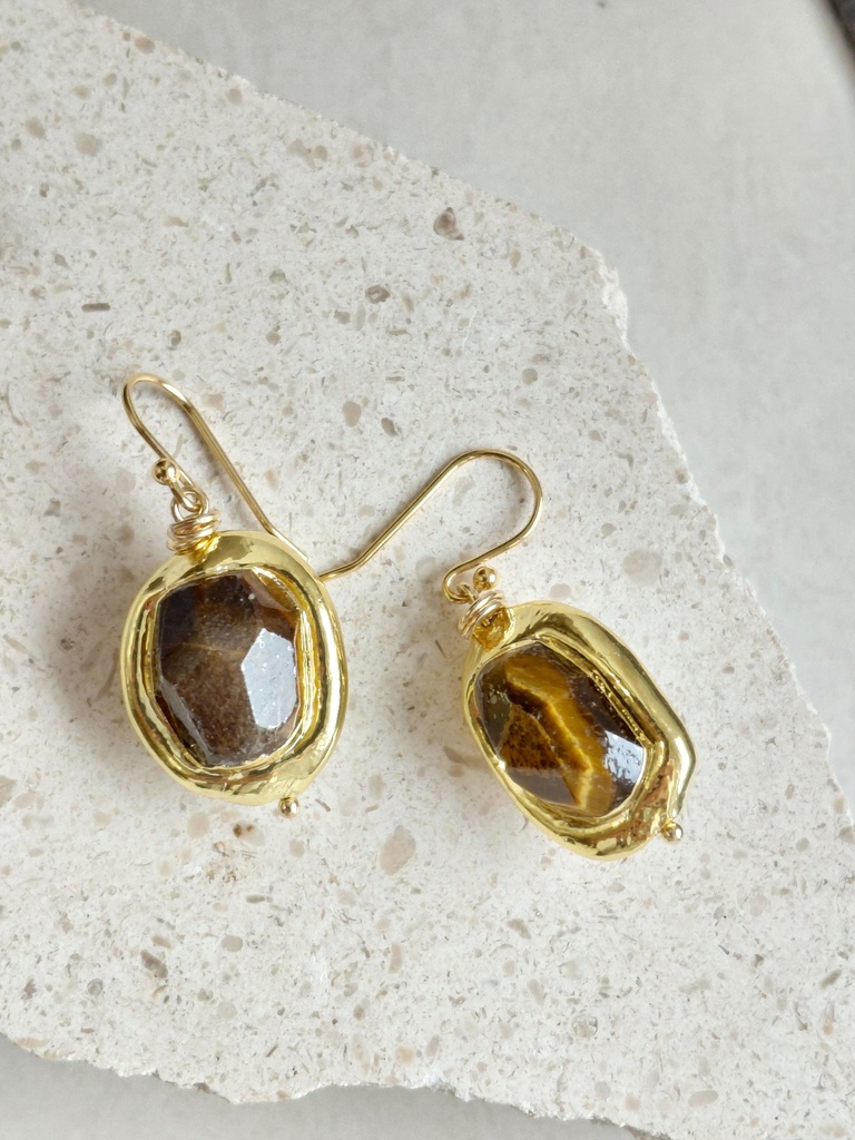 MIRO - BOUCLES D'OREILLES | Gold Brown