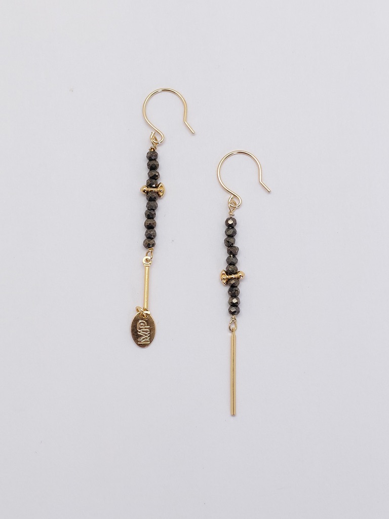 [252.NICE-E-GPYR] NICE - BOUCLES D'OREILLES | Gold Grey