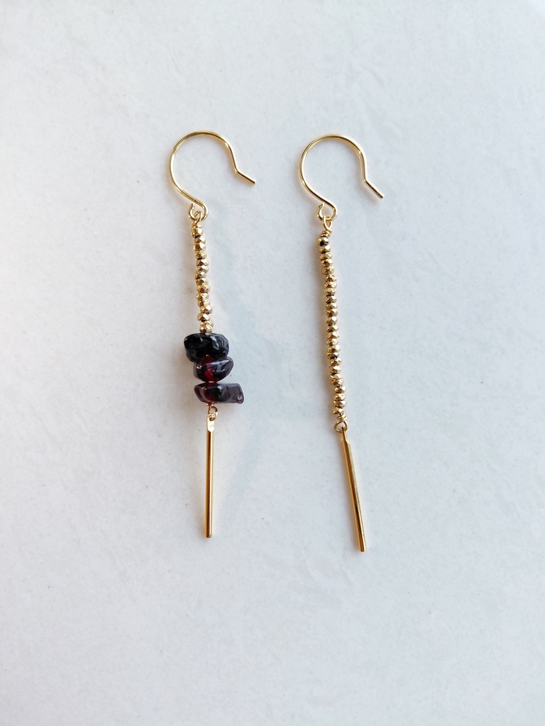 OLIVIO - BOUCLES D'OREILLES | Gold Bordeaux