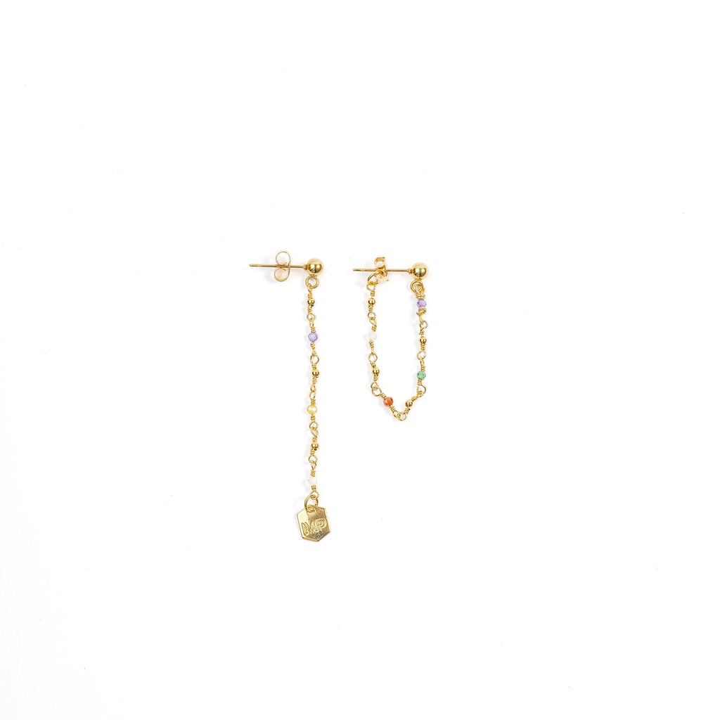 [252.RIVE-E-GMULTI] RIVE - BOUCLES D'OREILLES | Gold Multicolor