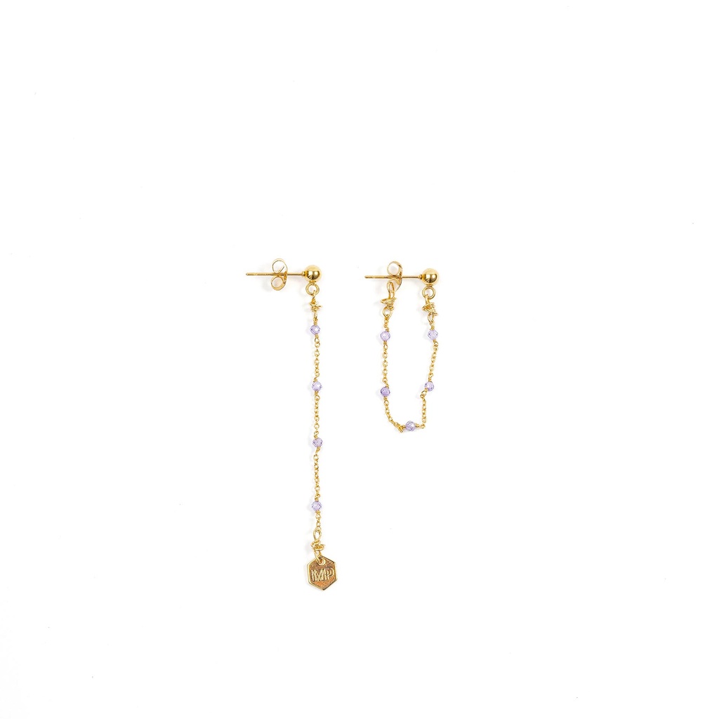 [252.RIVE-E-GPU] RIVE - BOUCLES D'OREILLES | Gold Purple