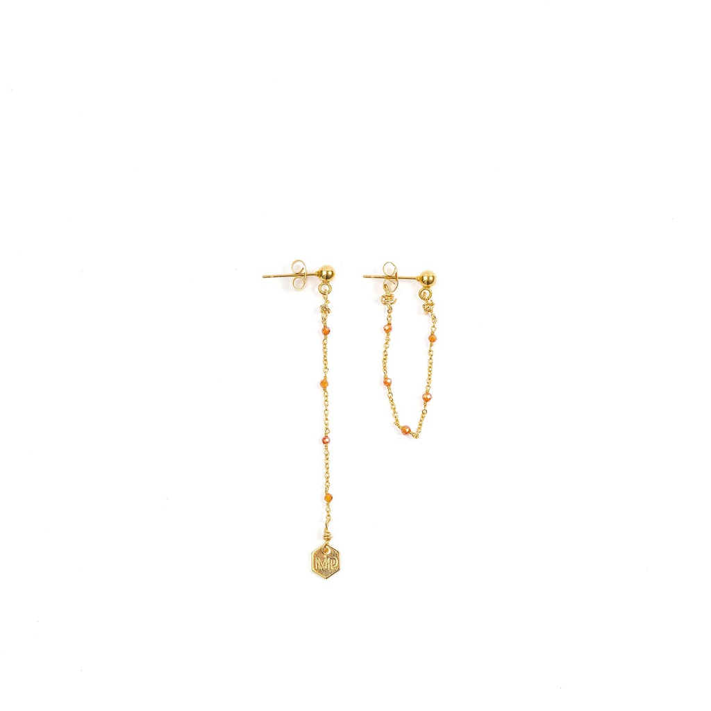[252.RIVE-E-GTZ] RIVE - BOUCLES D'OREILLES | Gold Orange