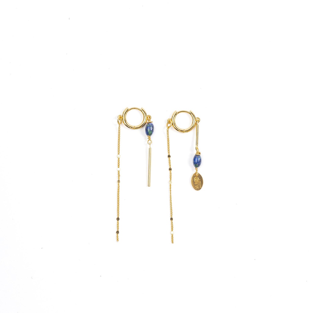 [252.SIENA-E-GBL] SIENA - BOUCLES D'OREILLES | Gold Blue