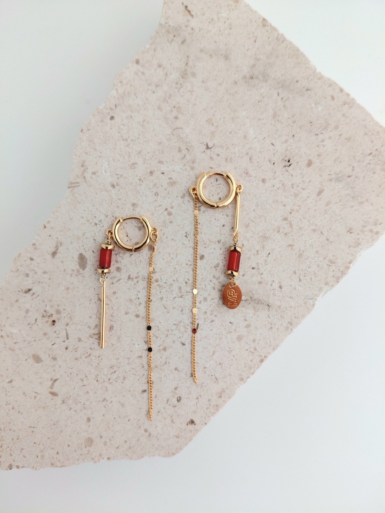 [252.SIENA-E-GO] SIENA - BOUCLES D'OREILLES | Gold Orange