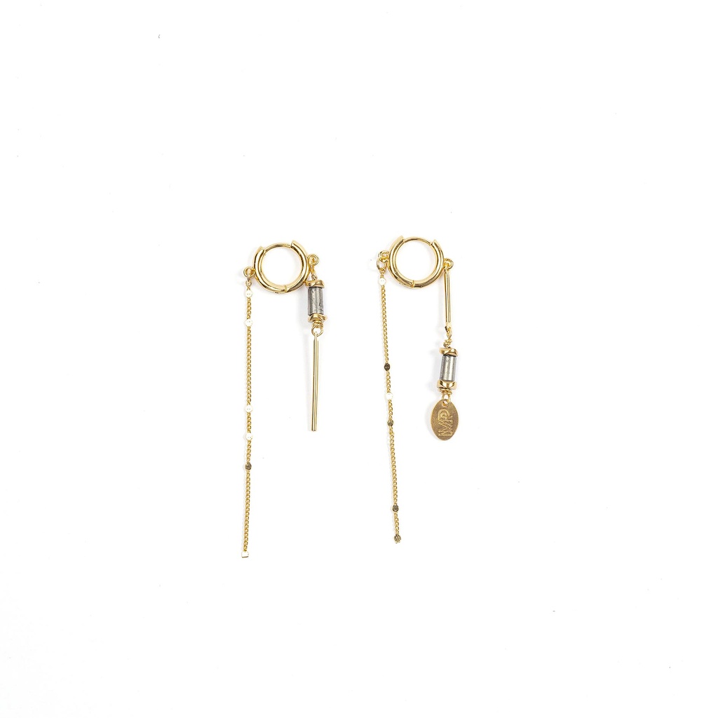 [252.SIENA-E-GPYR] SIENA - EARRINGS | Gold Pyrite