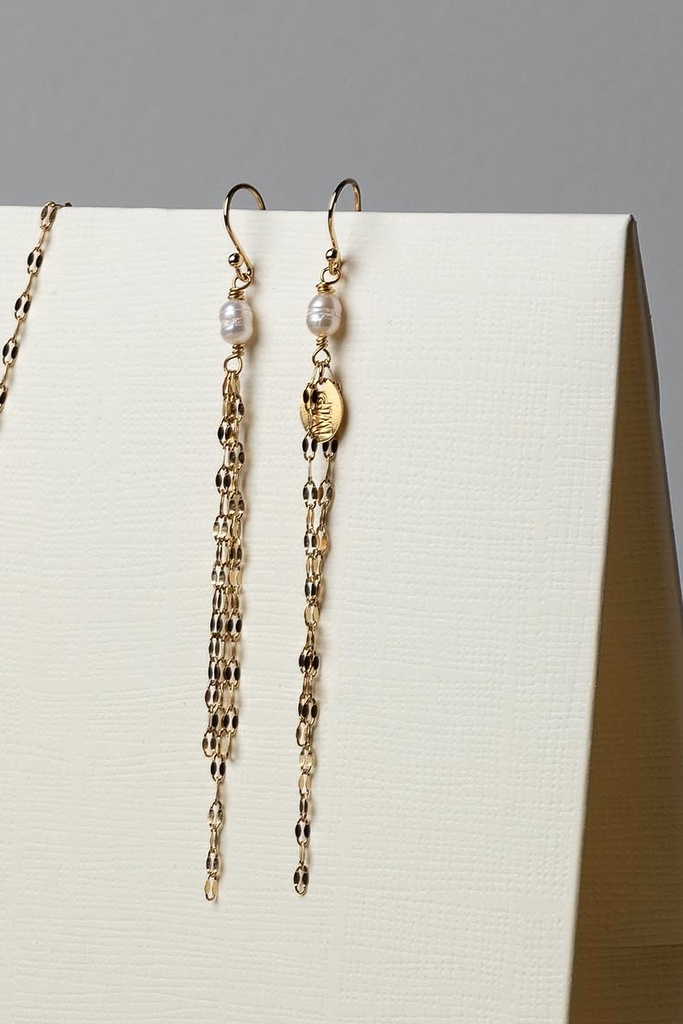 [261.CLARIS-E-GPE] CLARIS - BOUCLES D'OREILLES | Gold Pearl