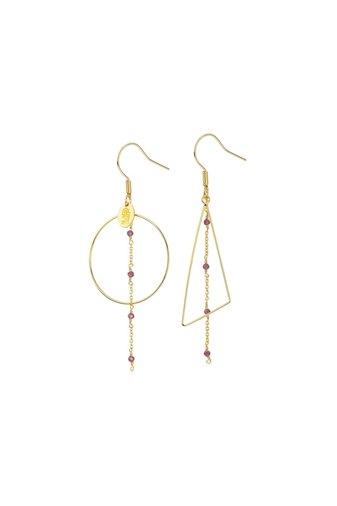 CLOE - BOUCLES D'OREILLES | Gold Bordeaux