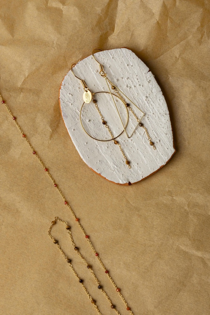 [261.CLOE-GC] CLOE - BOUCLES D'OREILLES | Gold Brown
