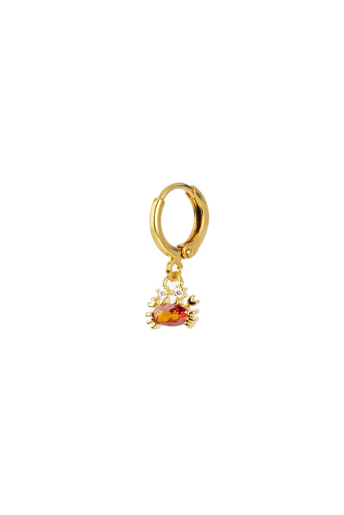 CRAB - MONO BOUCLE | Gold Cornaline