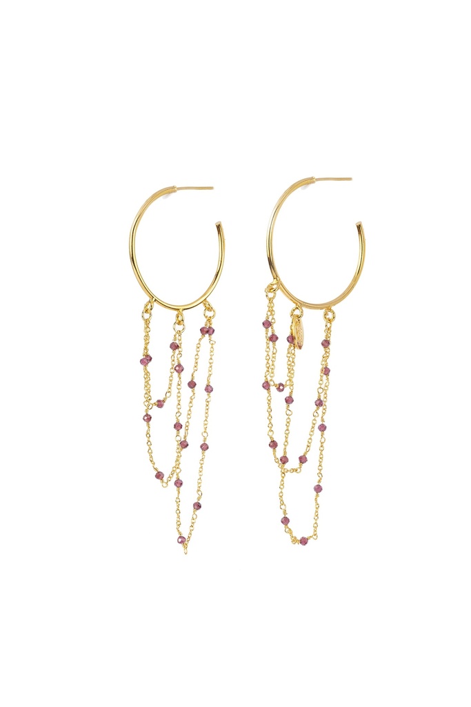 [261.LUCY3-ES-GBU] LUCY - EARRINGS | Gold Bordeaux