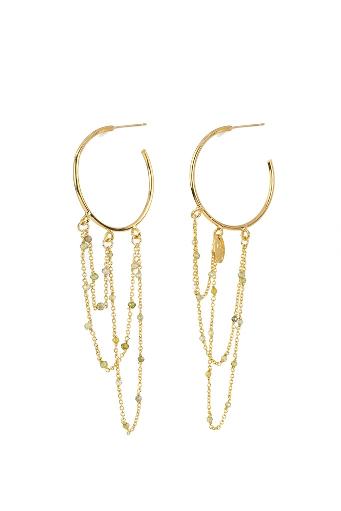 [261.LUCY3-ES-GPERI] LUCY - BOUCLES D'OREILLES | Gold Green
