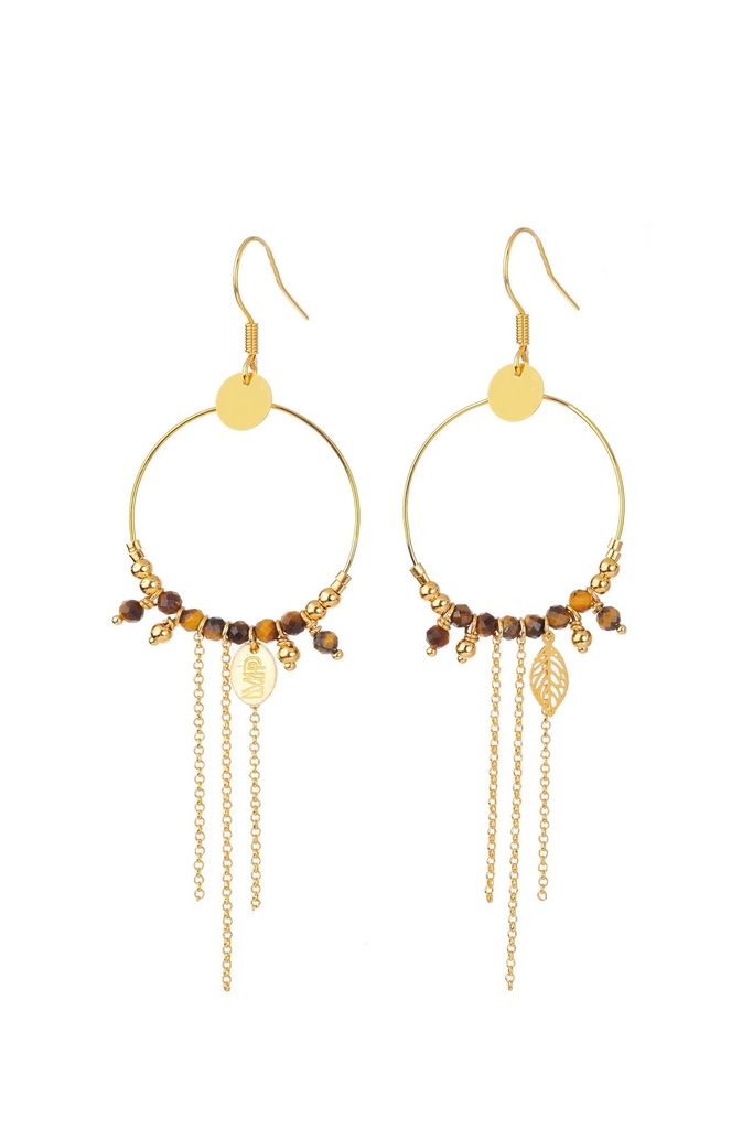 MARIE - BOUCLES D'OREILLES | Gold Brown