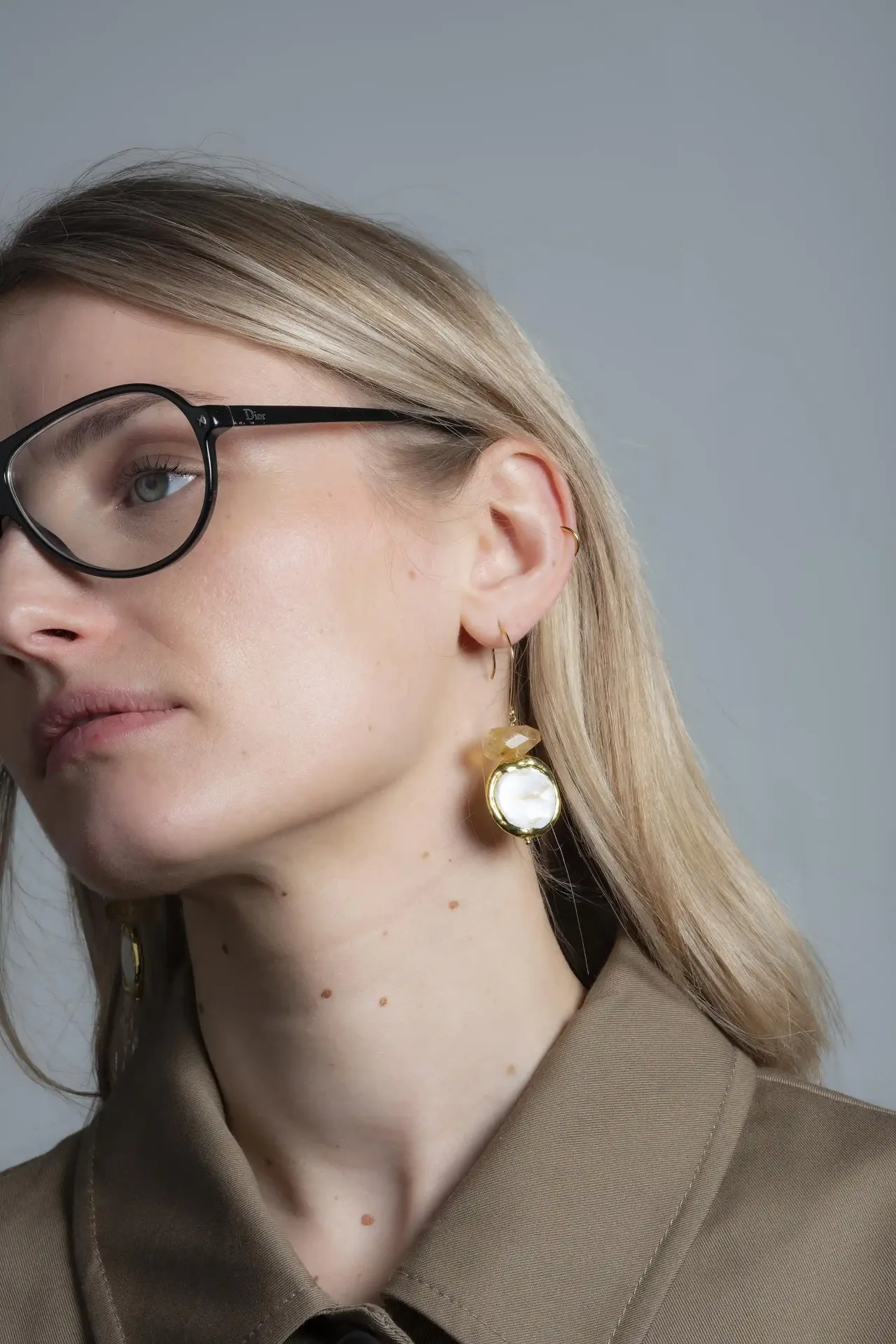 [261.MIRO-E1-GW] MIRO - BOUCLES D'OREILLES | Gold White