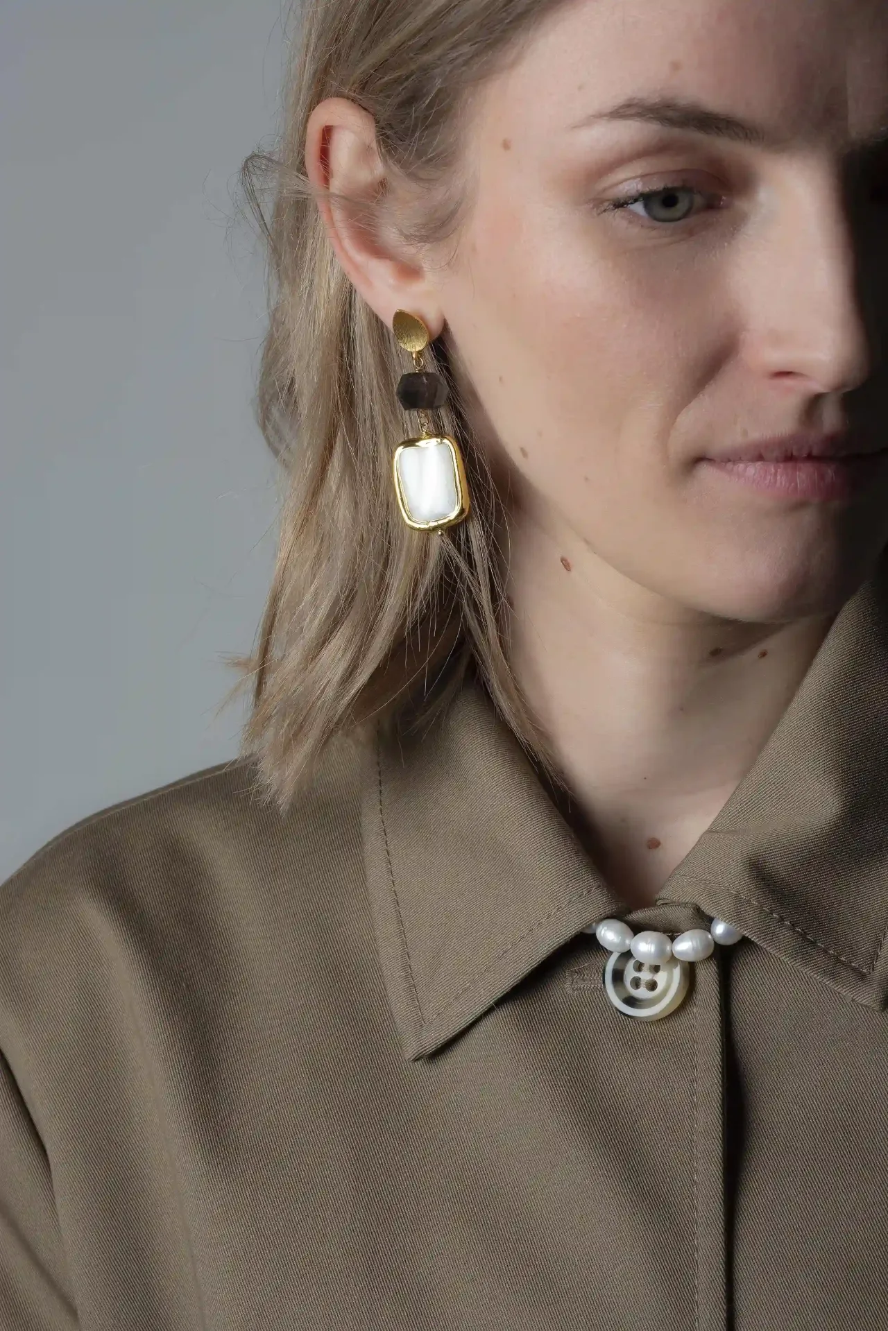 MIRO - BOUCLES D'OREILLES | Gold White