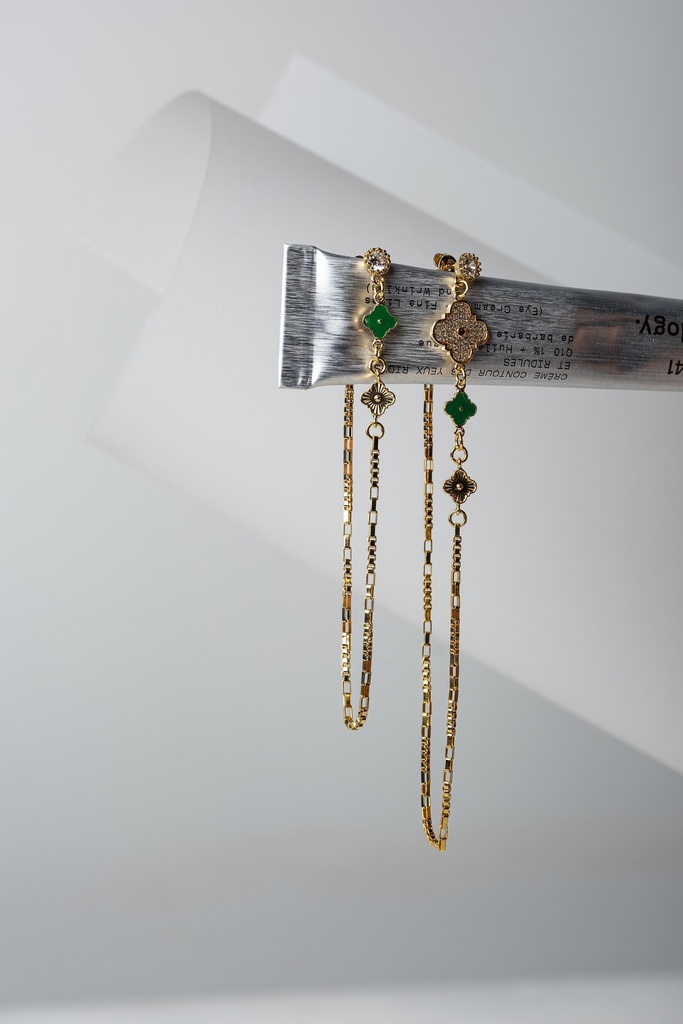 [261.MURPHY-E-GGR] MURPHY - BOUCLES D'OREILLES | Gold Green