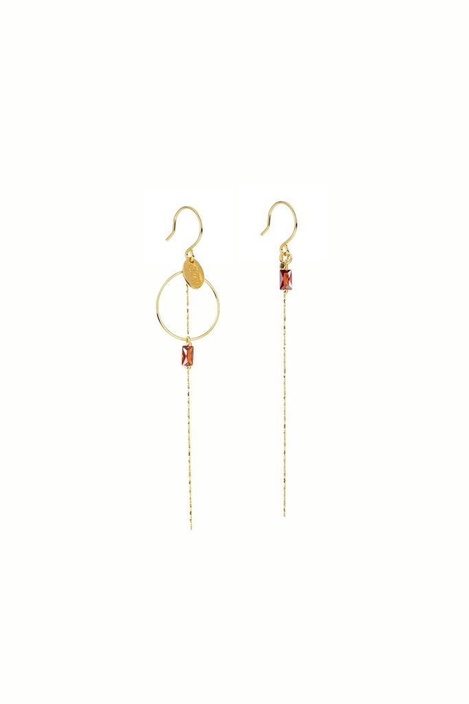 [261.VENUS-E-GA] VENUS - BOUCLES D'OREILLES | Gold Amber