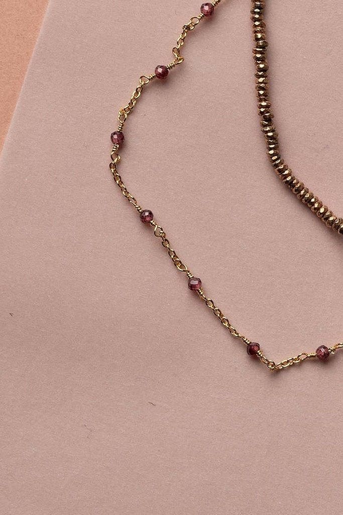 [211.RIVE-N-GBU] RIVE - COLLIER | Gold Burgundy (Court)