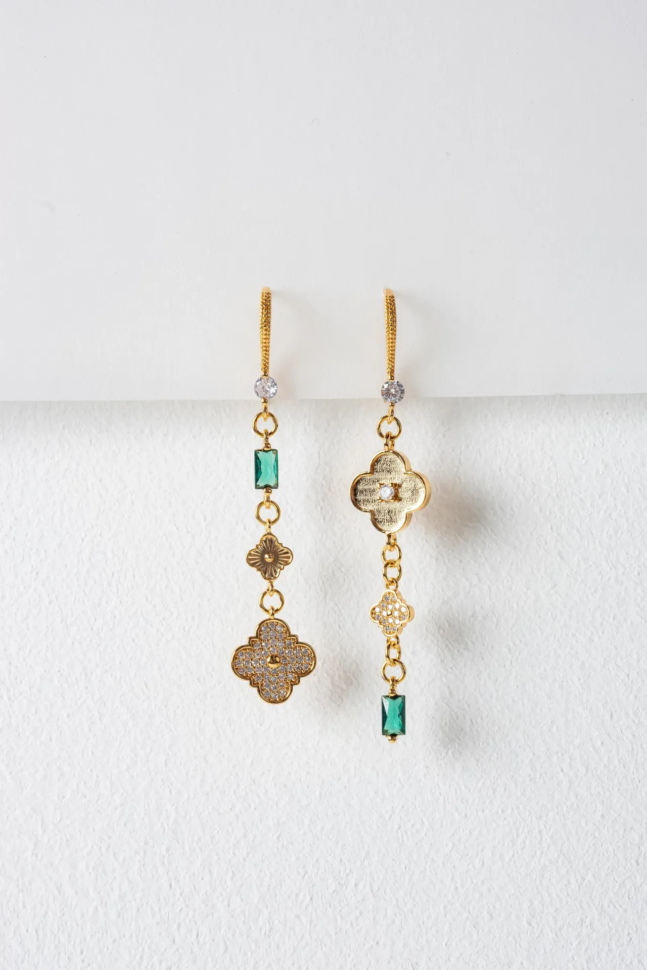 [261.MURPHY/S-E-GGR] MURPHY - BOUCLES D'OREILLES | Gold Green