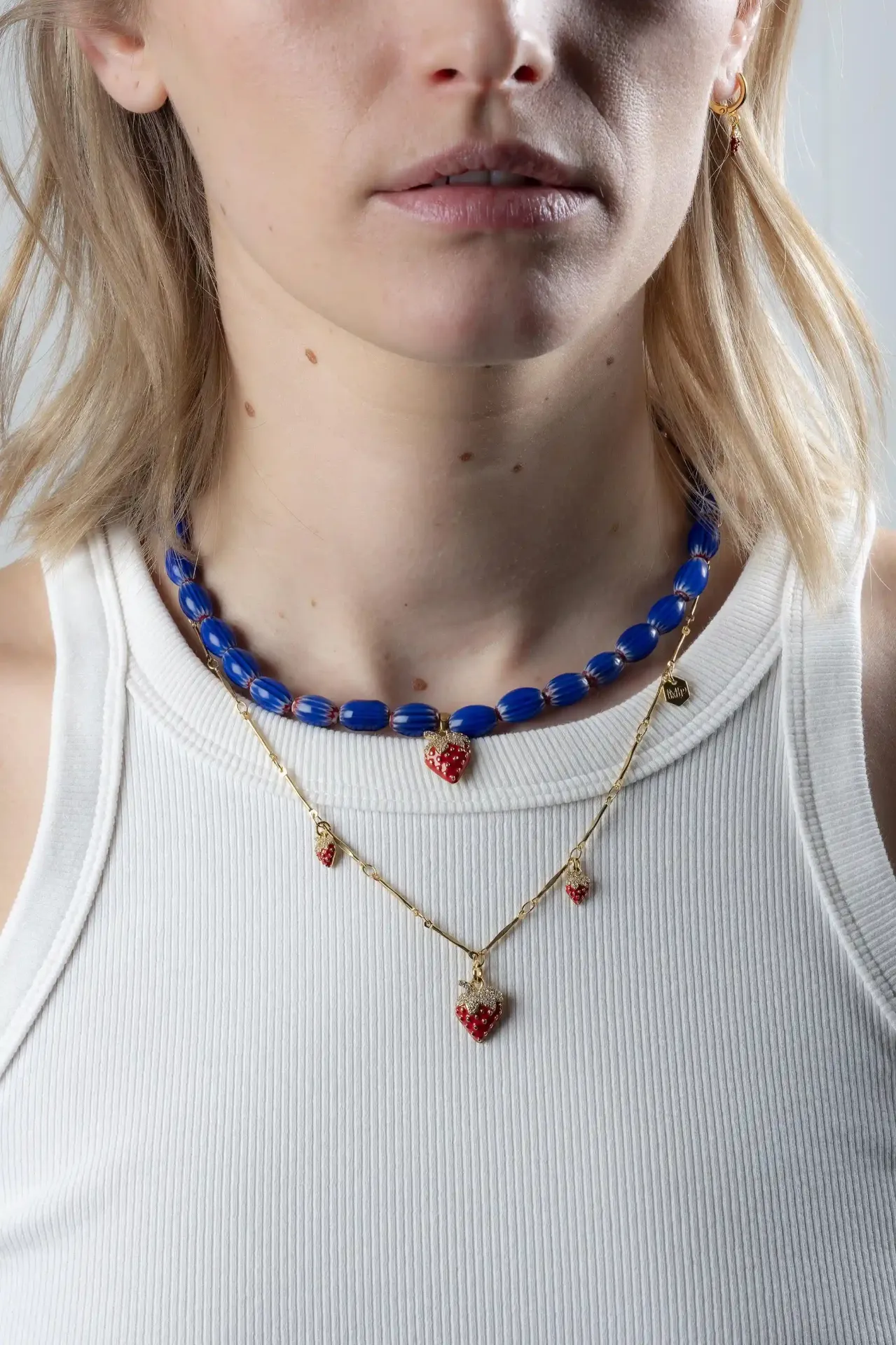 [261.SWEET-N-GR] SWEET - NECKLACE | Gold Red